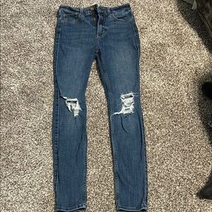 Women's Blue Distressed Jeans